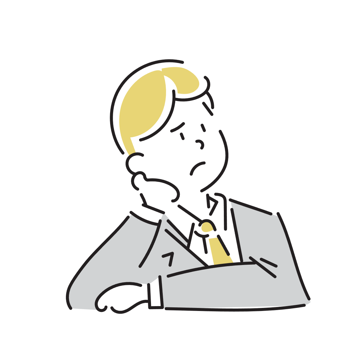 悩んでいる人のイラスト
