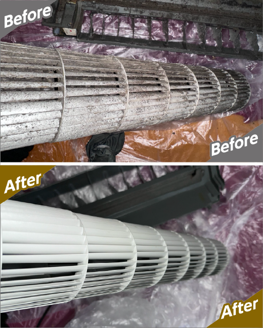 送風ファンのビフォーアフター